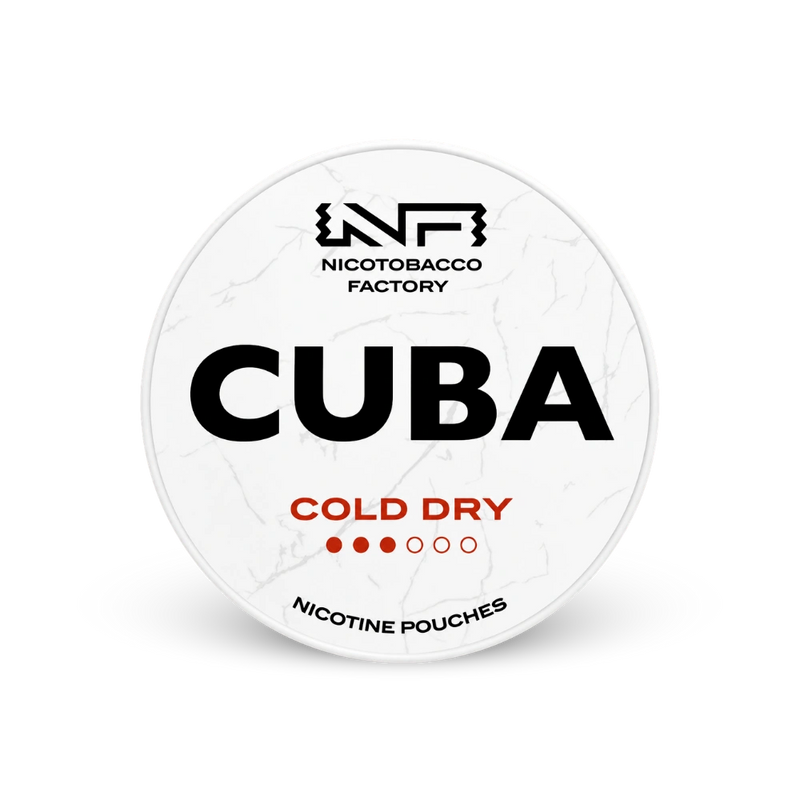 CUBA White Cold Dry – nikotīna spilventiņu kārbica
