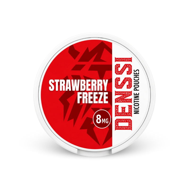 Denssi Strawberry Freeze 8mg – nikotīna maisiņu bundža