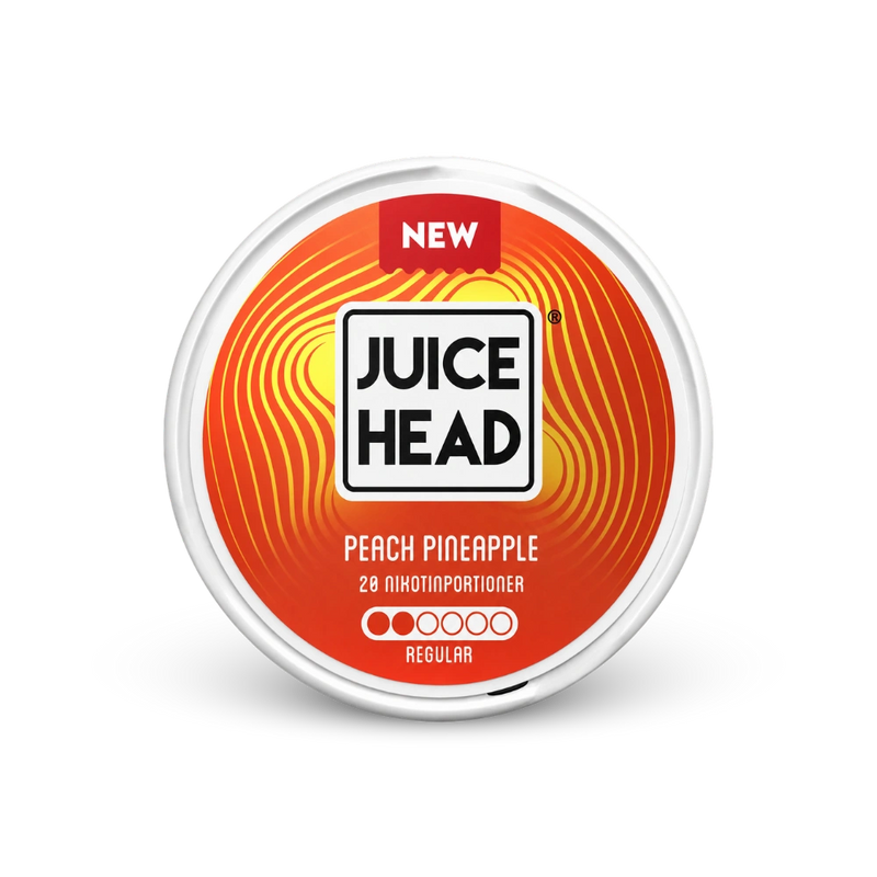 Juice Head Peach Pineapple Regular – nikotīna maisiņu bundža