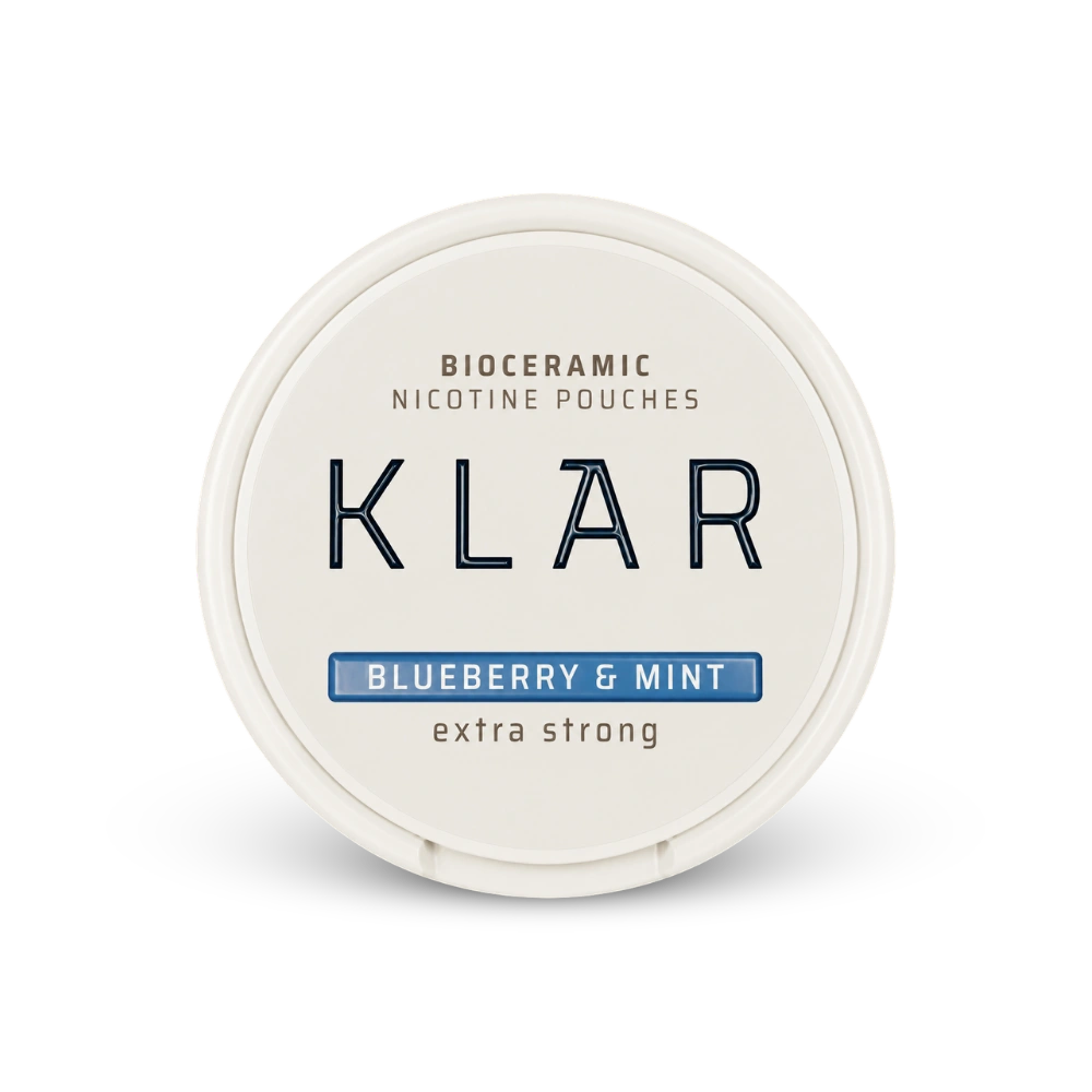 KLAR Blueberry Mint Extra Strong Slim – nikotīna maisiņu kārbida
