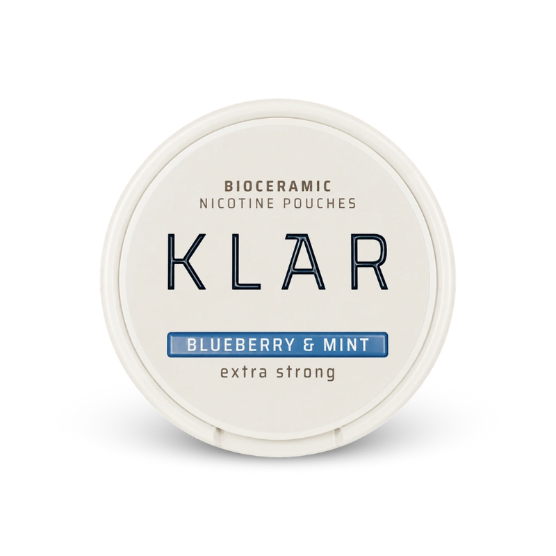 KLAR Blueberry Mint Extra Strong Slim – nikotīna maisiņu kārbida