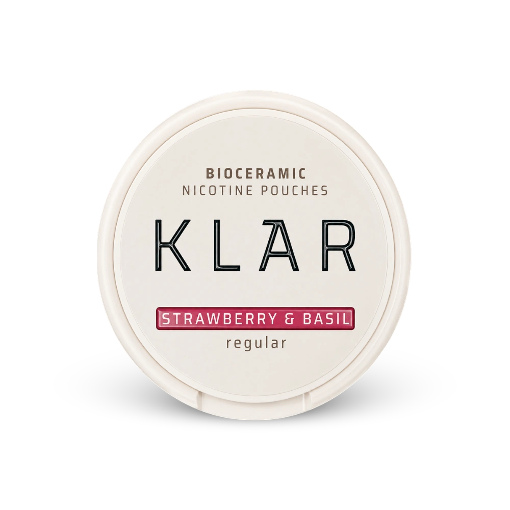KLAR Strawberry Basil Regular Mini – nikotīna maisiņu skārda