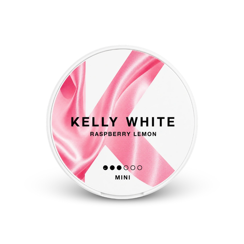 Kelly White Raspberry Lemon Mini – nikotīna maisiņu skārdene