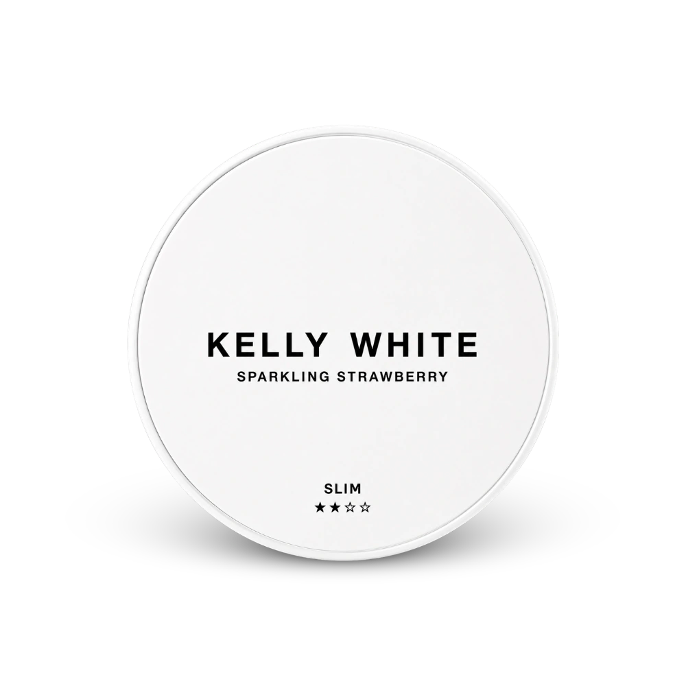 Kelly White Sparkling Strawberry Slim – nikotīna spilvenu kārbulīts