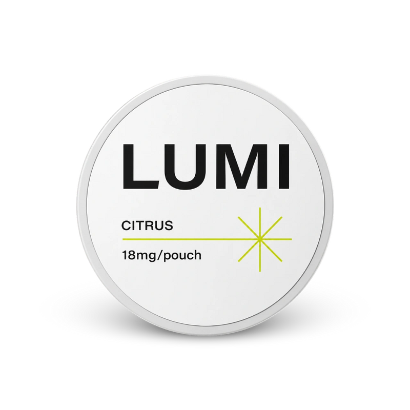LUMI Citrus 18mg – nikotīna maisiņu kārbā