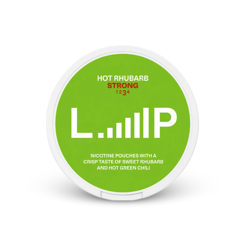 Loop Hot Rhubarb Strong – nikotīna maisiņu skardene