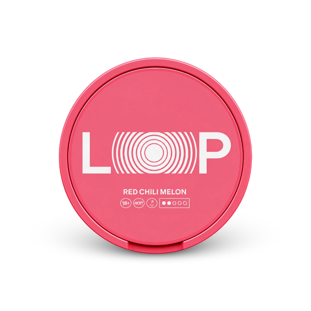 Loop Red Chili Melon Medium – nikotīna spilventiņu iepakojums