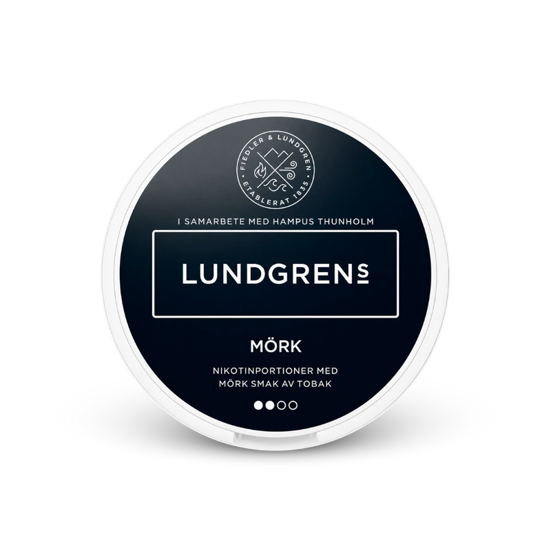 Lundgrens Mörk – nikotīna maisiņu bundža