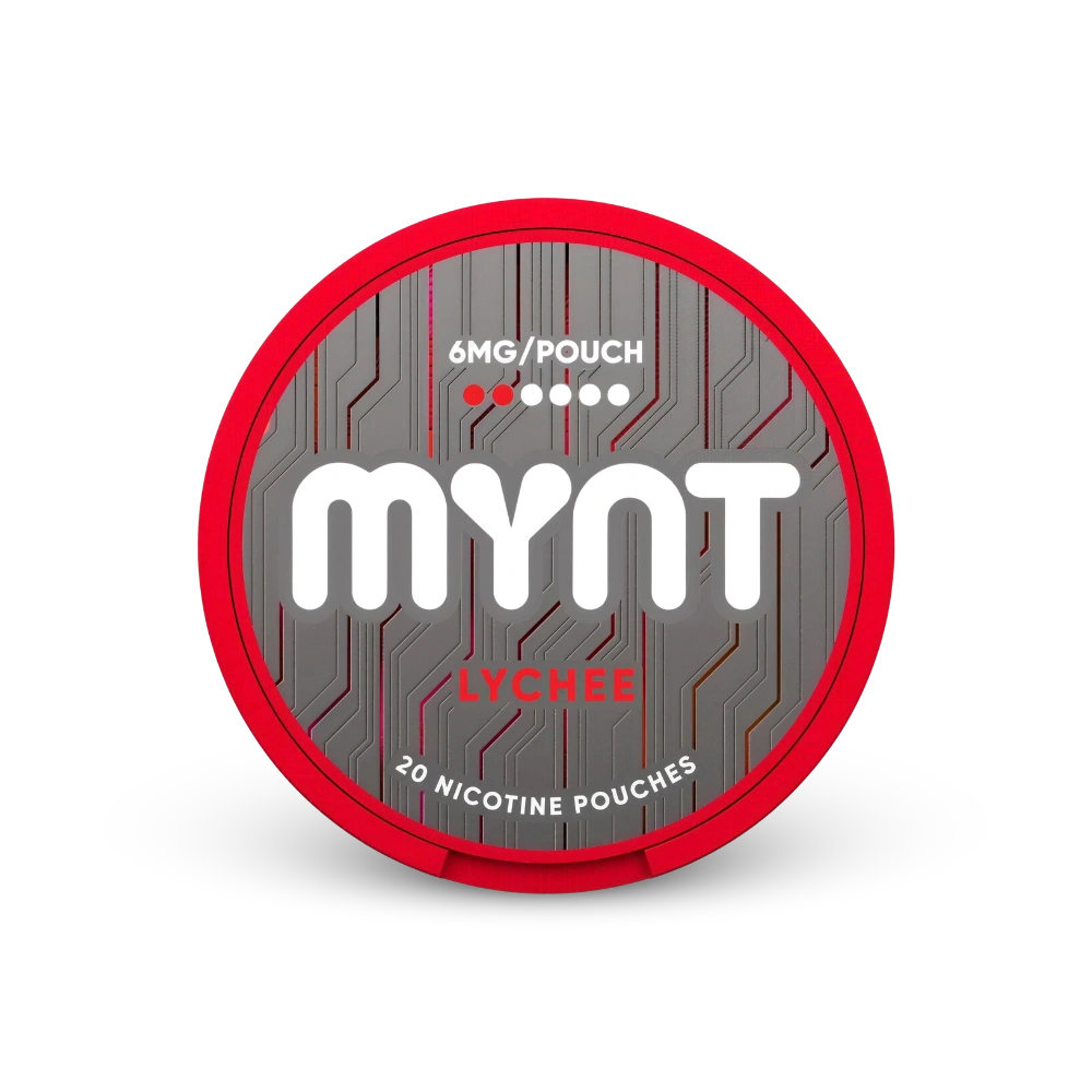MYNT Lychee Regular – nikotīna maisiņu kārbā