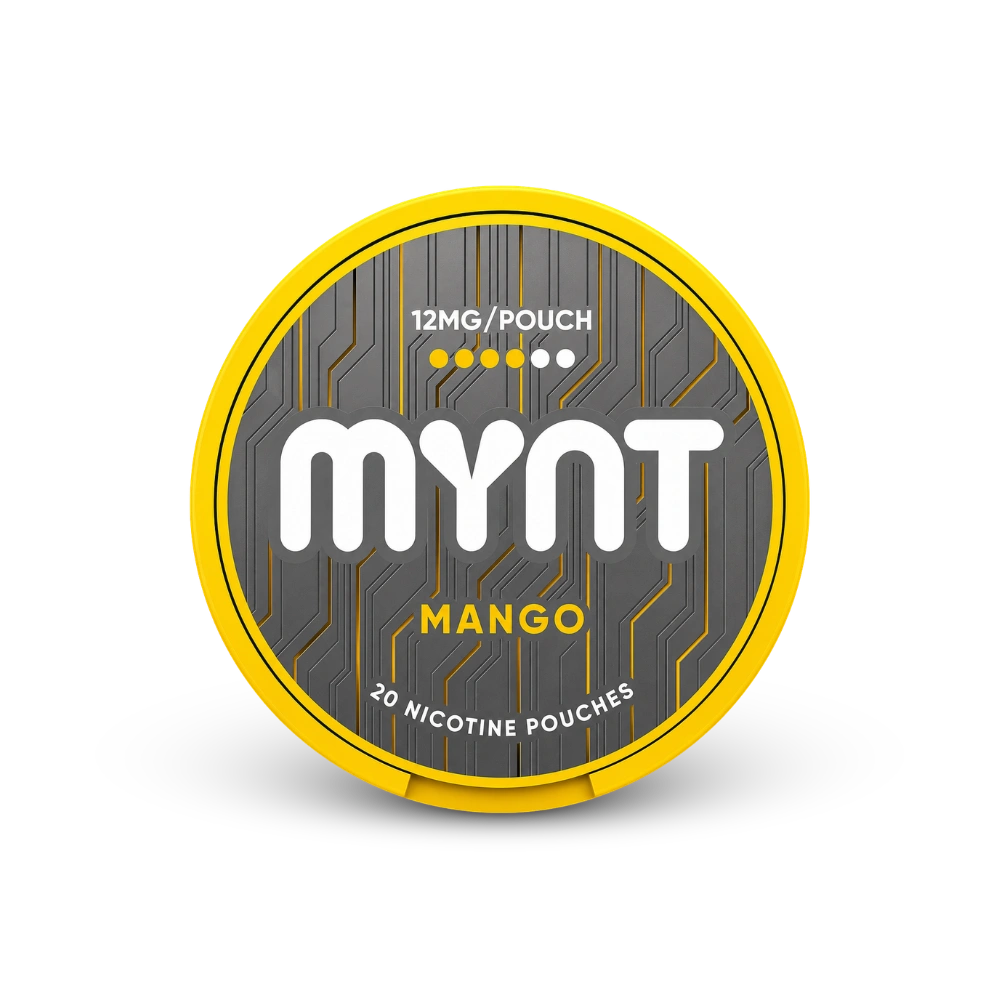 MYNT Mango Slim Medium – nikotīna maisiņu kārbā