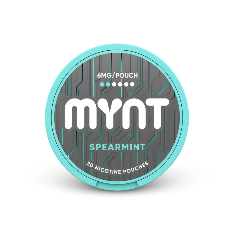MYNT Spearmint Slim Regular – nikotīna maisiņu kārbā