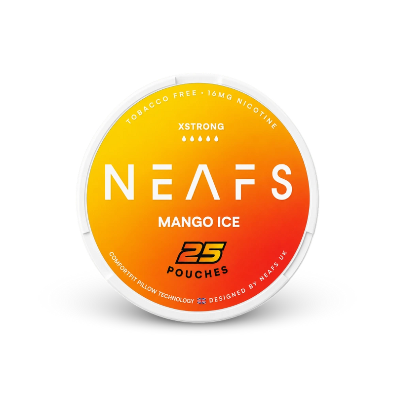 NEAFS Mango Ice Extra Strong – nikoīna maisiņu kārbā