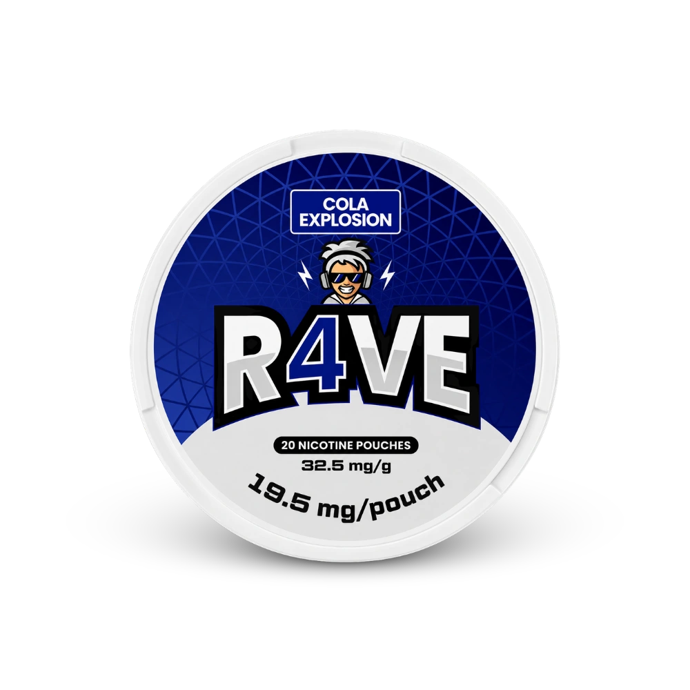 RAVE Cola Explosion 32.5mg – nikotīna maisiņu skārds