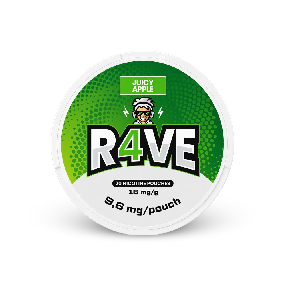 RAVE Juicy Apple 32.5mg – nikotīna spilventiņu bundža