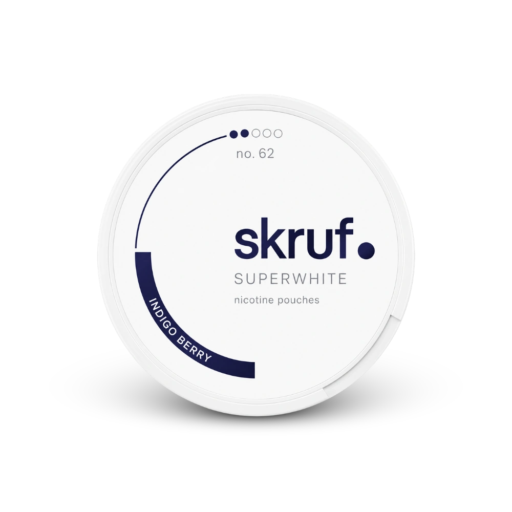 SKRUF Indigo Berry S2 – nikotīna maisiņu bundža