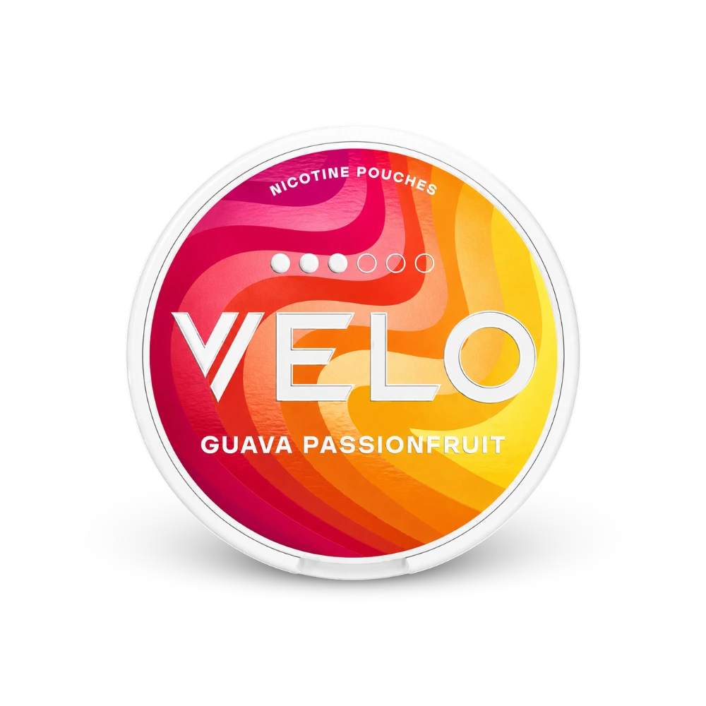 VELO Guava Passionfruit Slim – nikotīna maisiņu skārda