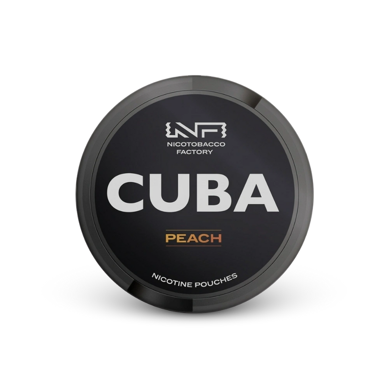 Cuba Black Peach – nikotīna maisiņu kārbā
