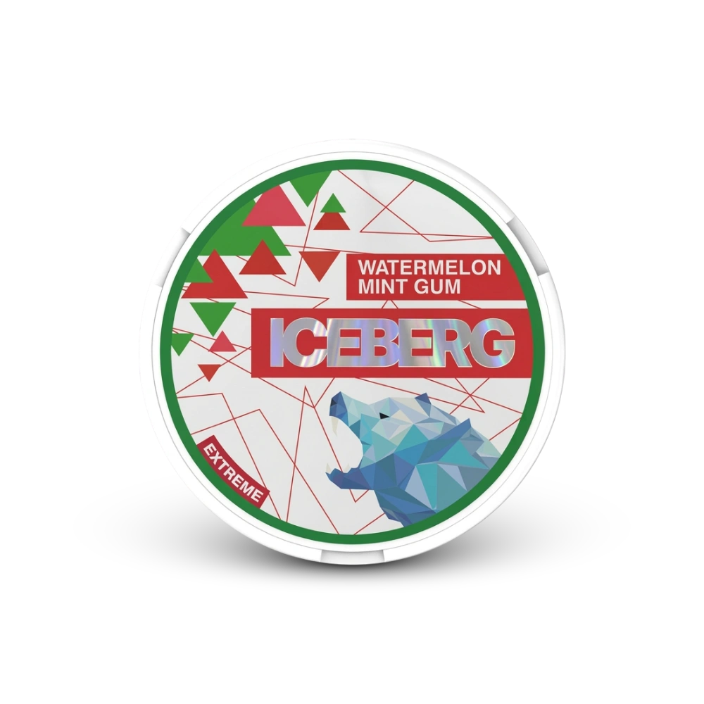 Iceberg Watermelon Mint Gum – nikotīna spilventiņu burka