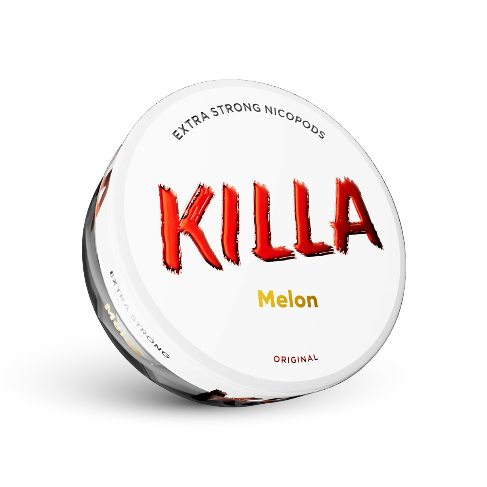 Killa Melons Extra Strong Nicotine Pouches Deva ar melonu garšu, oriģinālais formāts