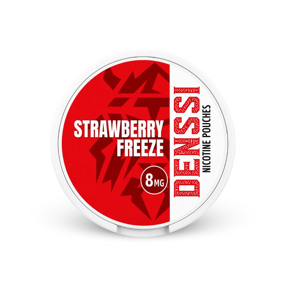 Denssi Strawberry Freeze 8mg – nikotīna maisiņu bundža