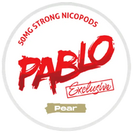 PABLO Exclusive Pear Strong – nikotīna maisiņu kārbā