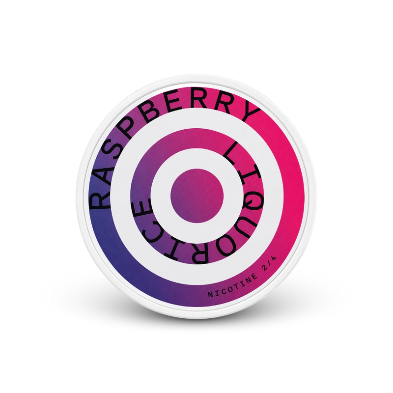 HELWIT Raspberry Liquorice Slim – nicotīna maisiņu kārbica