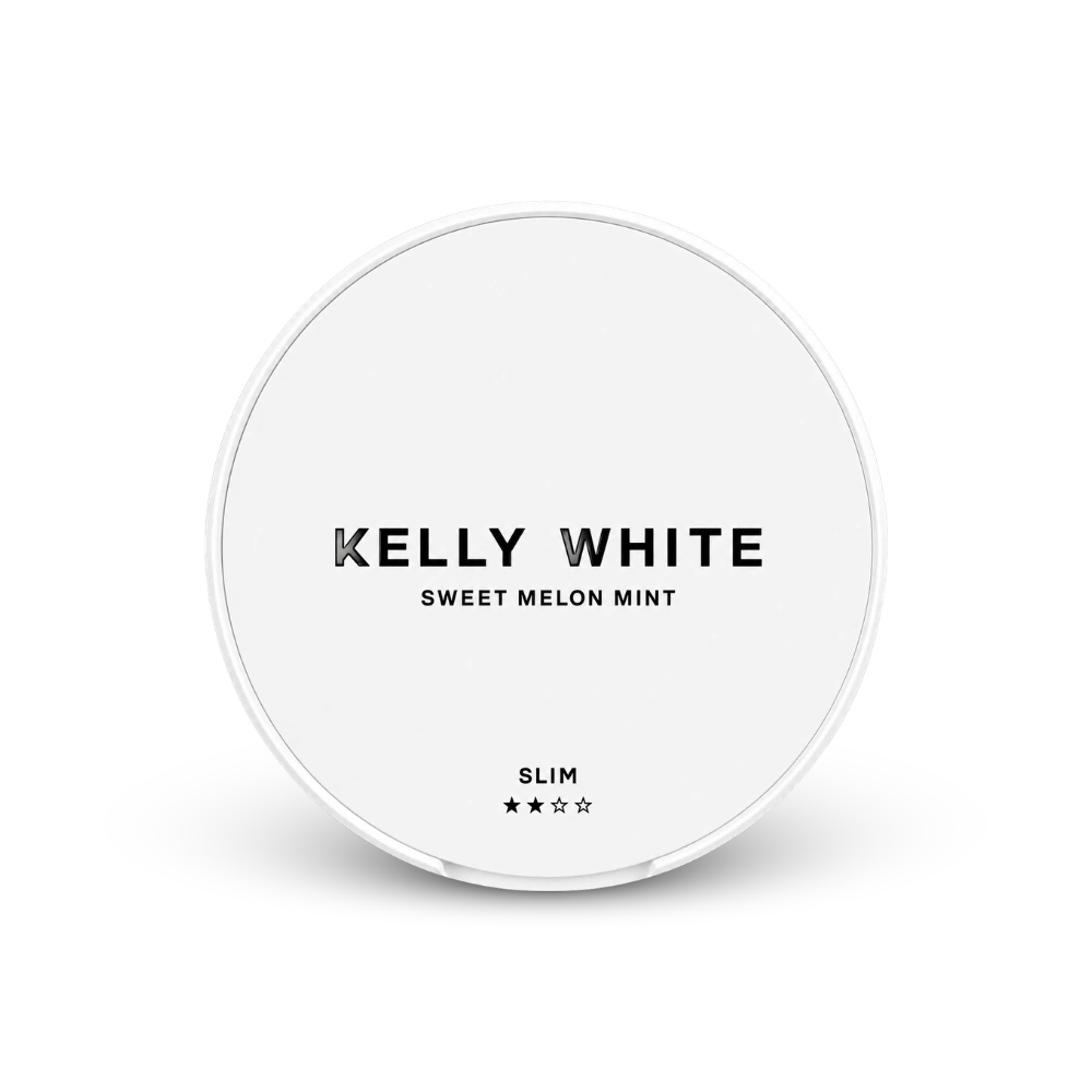 Kelly White Sweet Melon Mint Slim – nikotīna maisiņu kārbica