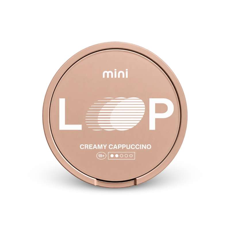 LOOP Creamy Cappuccino Mini – nikoīna spilventiņu skārda