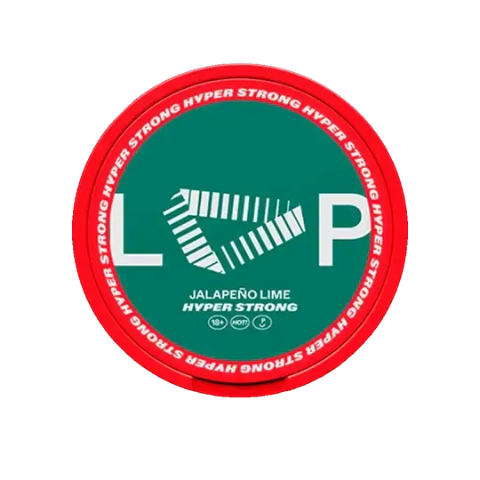 Loop Jalapeño Lime Hyper Strong Nicotine Pouches Doza ar sarkanu vāku un zaļu dizainu