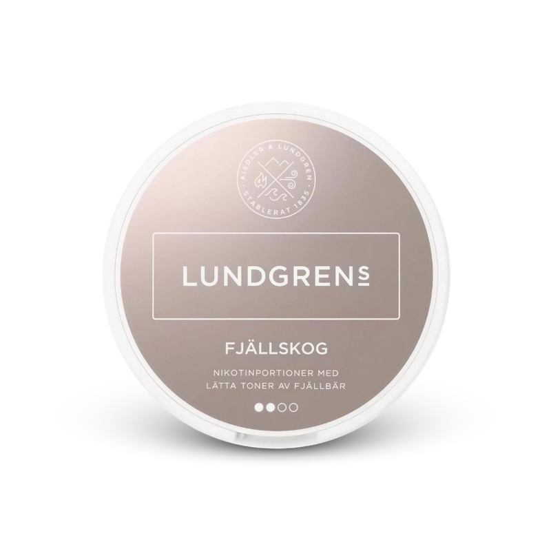 Lundgrens Fjällskog – nikotīna maisiņu skardene