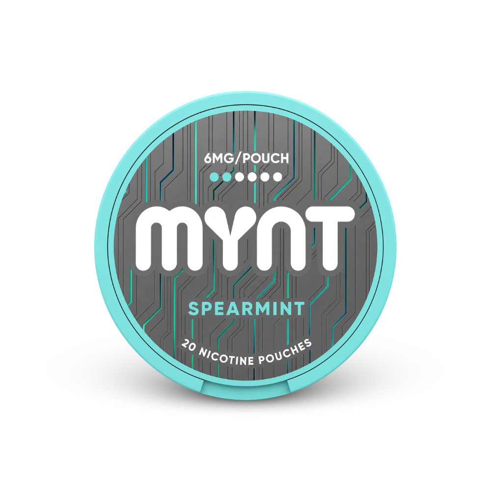 MYNT Spearmint Slim Regular – nikotīna maisiņu kārbā