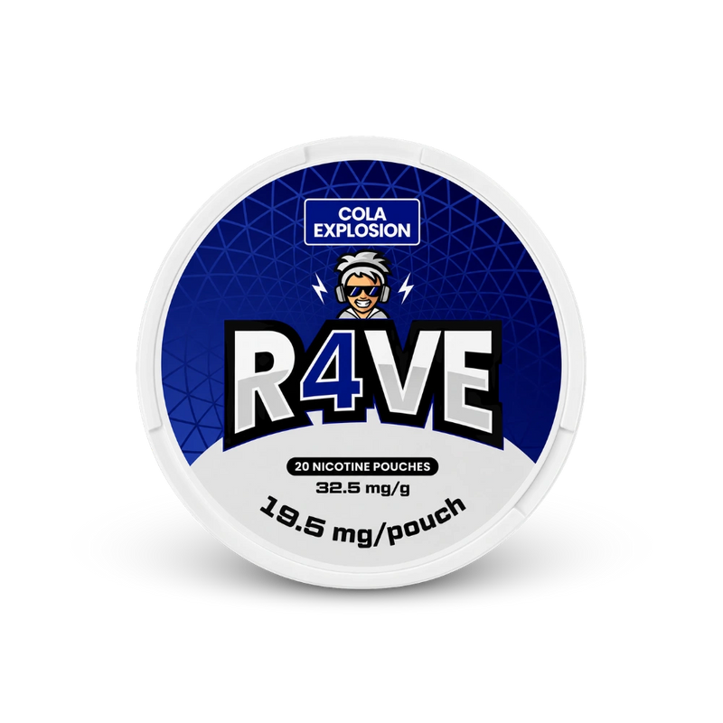 RAVE Cola Explosion 32.5mg – nikotīna maisiņu skārds