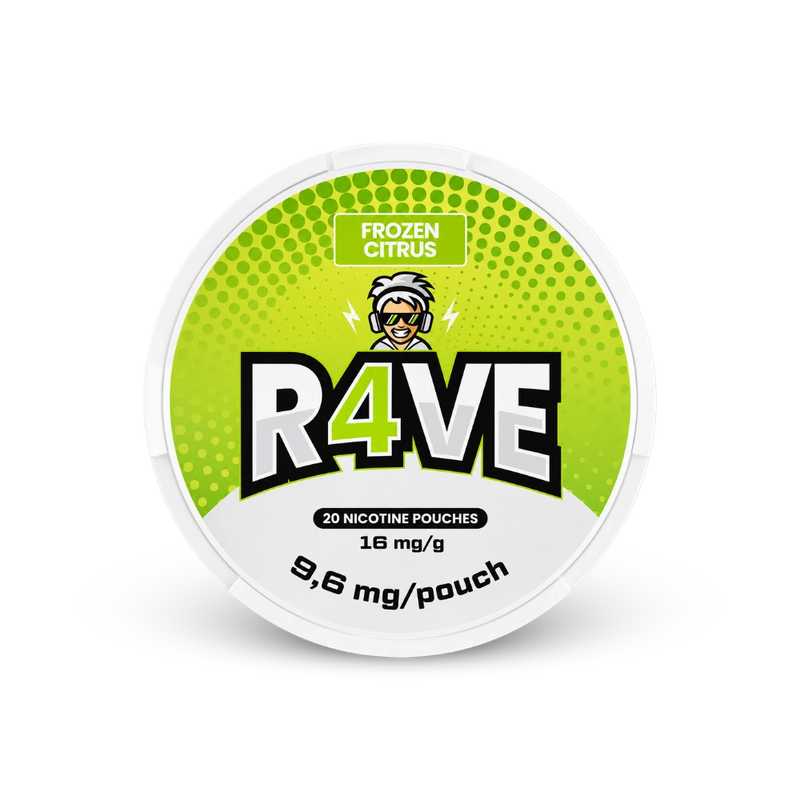 RAVE Frozen Citrus 16mg – nikotīna maisiņu skārds