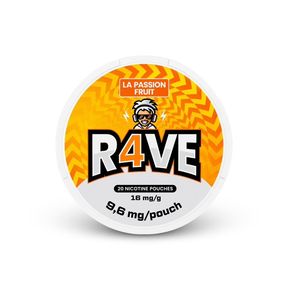 RAVE La Passion Fruit 16mg – nikotīna maisiņu bundža