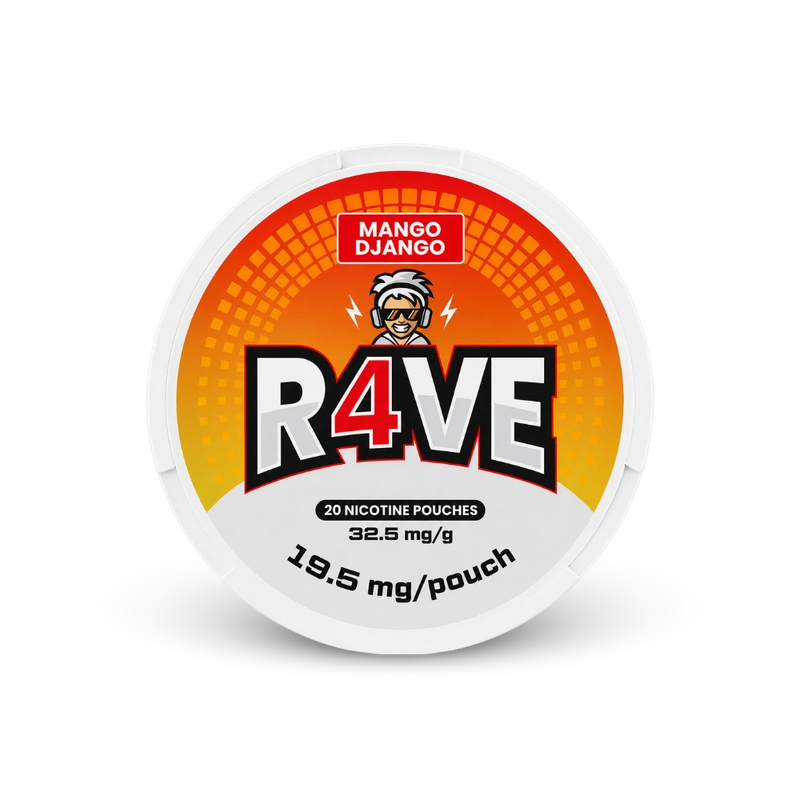 RAVE Mango Django 32.5mg – nikotīna maisiņu skatolāde
