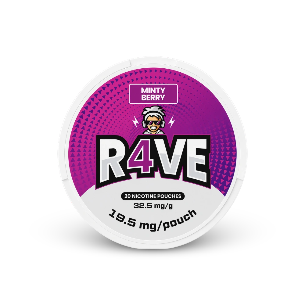 RAVE Minty Berry 32.5mg – nikotīna maisiņu kārbā