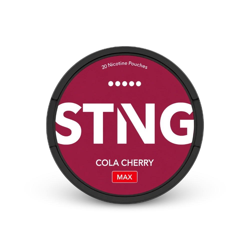 STNG Cola Cherry MAX – nikotīna maisiņu kārbā