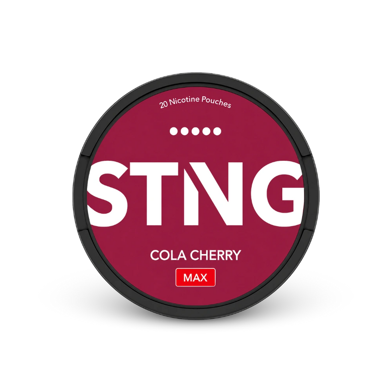 STNG Cola Cherry MAX – nikotīna maisiņu kārbā