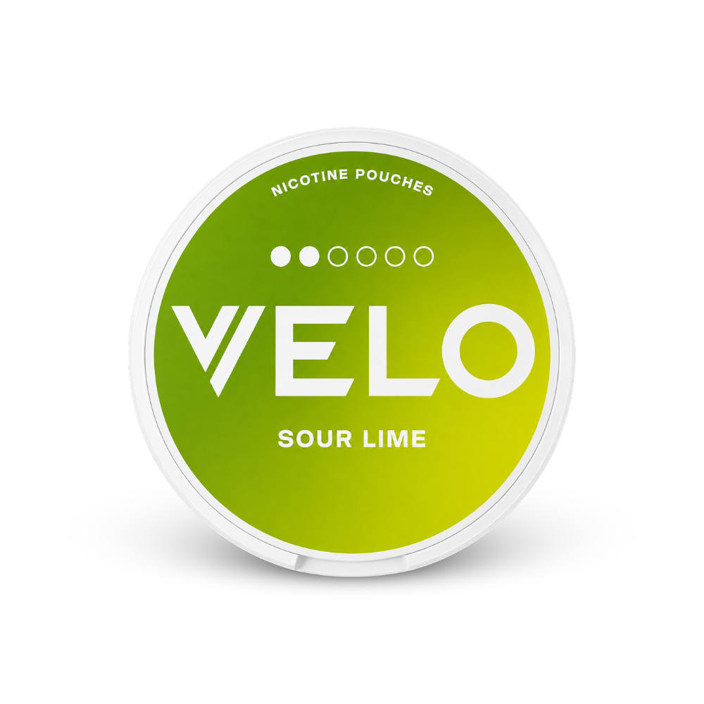 VELO Sour Lime Slim – nikotīna maisiņu kārbina