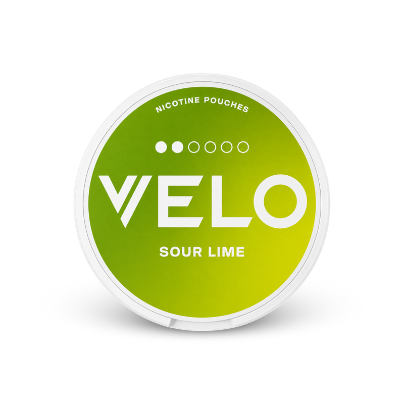 VELO Sour Lime Slim – nikotīna maisiņu kārbina