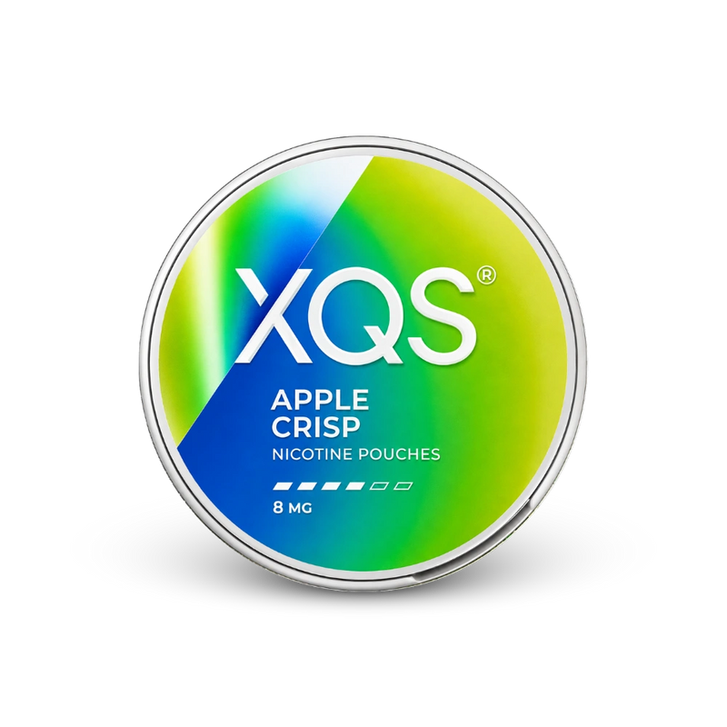XQS Apple Crisp Slim Strong – nikotīna spilventiņu bundža