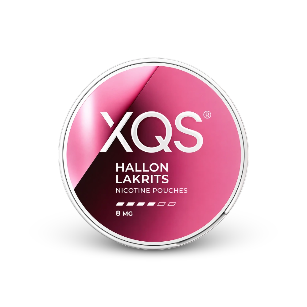 XQS Hallon Lakrits Slim Strong – nikotīna maisiņu bundža