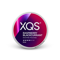 XQS Raspberry Blackcurrant Slim Strong – nikotīna maisiņu skardene