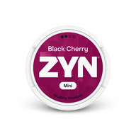 Zyn black cherry mini S2 – nikotīna maisiņu kārbā