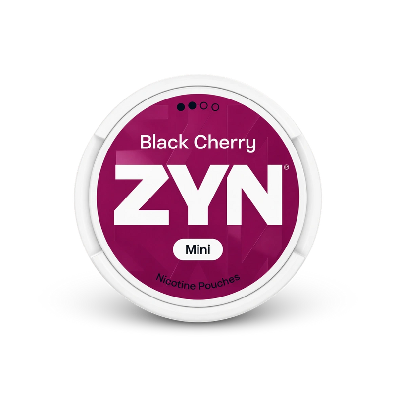 Zyn black cherry mini S2 – nikotīna maisiņu kārbā