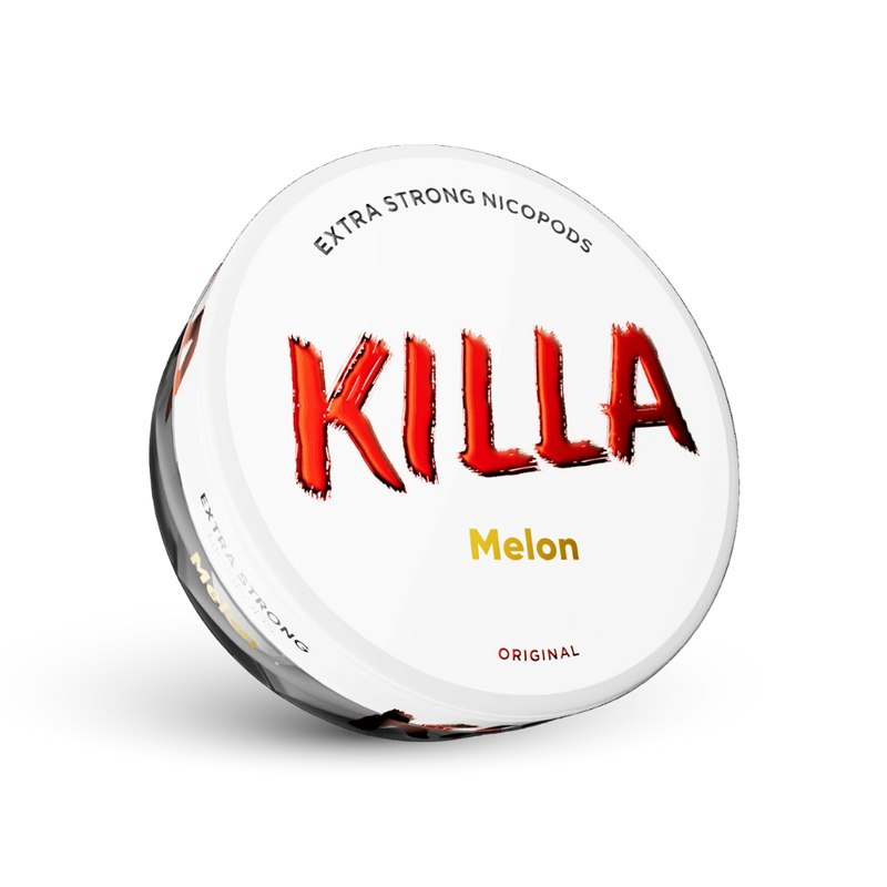 Killa Melons Extra Strong Nicotine Pouches Deva ar melonu garšu, oriģinālais formāts